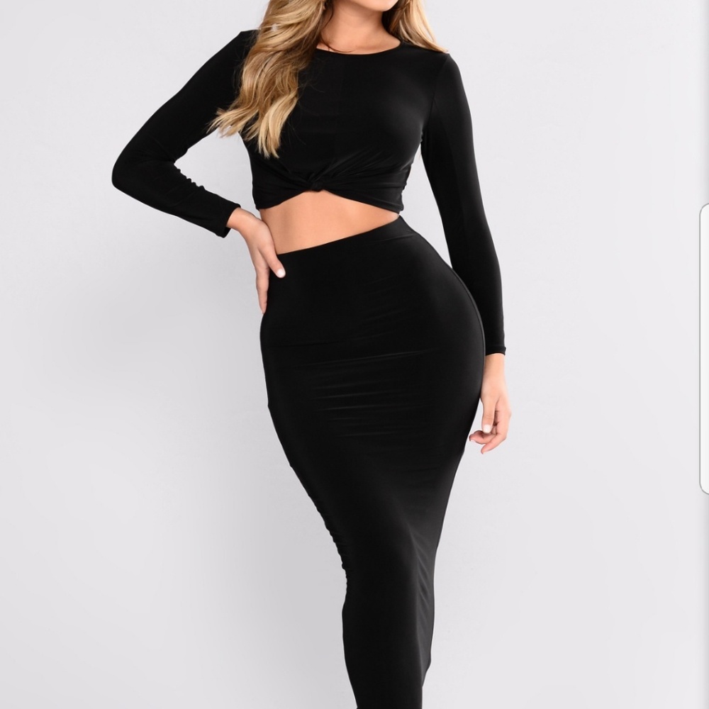 Crop top and long skirt set